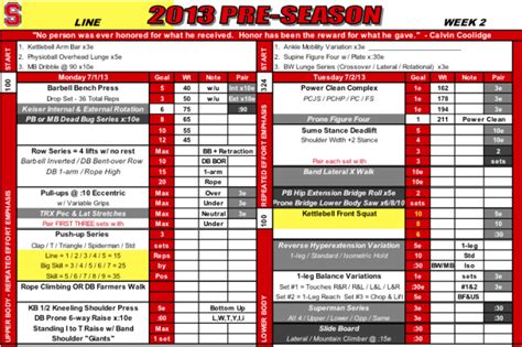It can be done individually or with a group and is perfect for off-season or pre-season training. . College football strength and conditioning program pdf